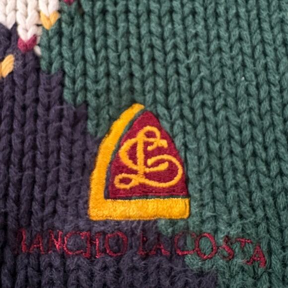 Vintage Argyle Sweater Preppy Academia Old Money Golfcore Ivy League Heritage L - Picture 4 of 8
